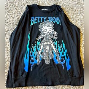 Women’s Betty Boop Long Sleeve Biker Shirt
